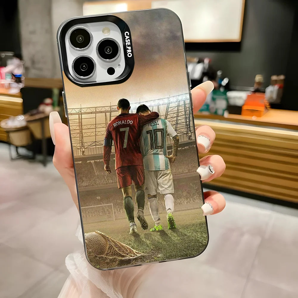 CR7 Football Star R-Ronaldo-Es Phone Case for Iphone 16,15,14,13,12,11,Pro,Max,Plus,Mini,Xs,Se anti Fall Black Matte Hard Bumper