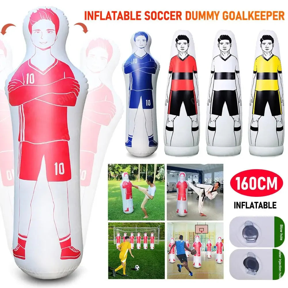 160Cm PVC Adult Inflatable Football Training Goalkeeper Soccer Training Dummy Goalkeeper for Kids Standing Boxing Bag Tumbler