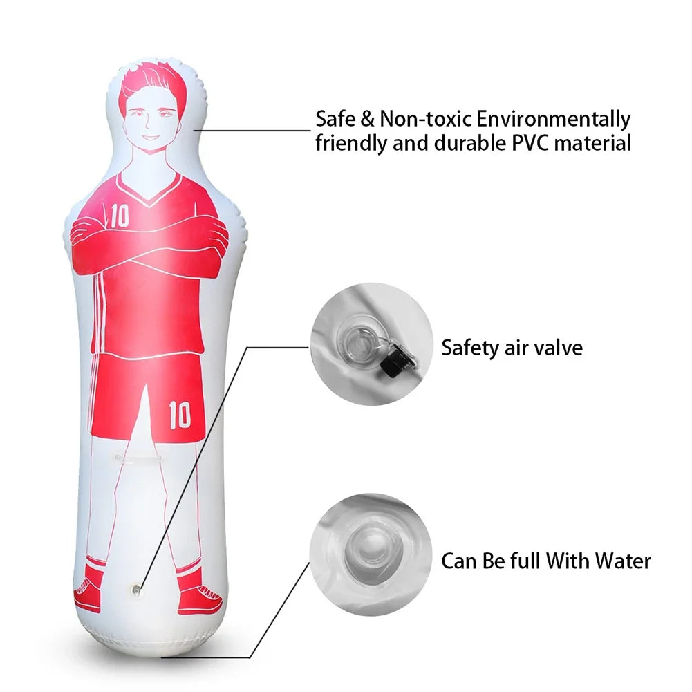 160Cm PVC Adult Inflatable Football Training Goalkeeper Soccer Training Dummy Goalkeeper for Kids Standing Boxing Bag Tumbler