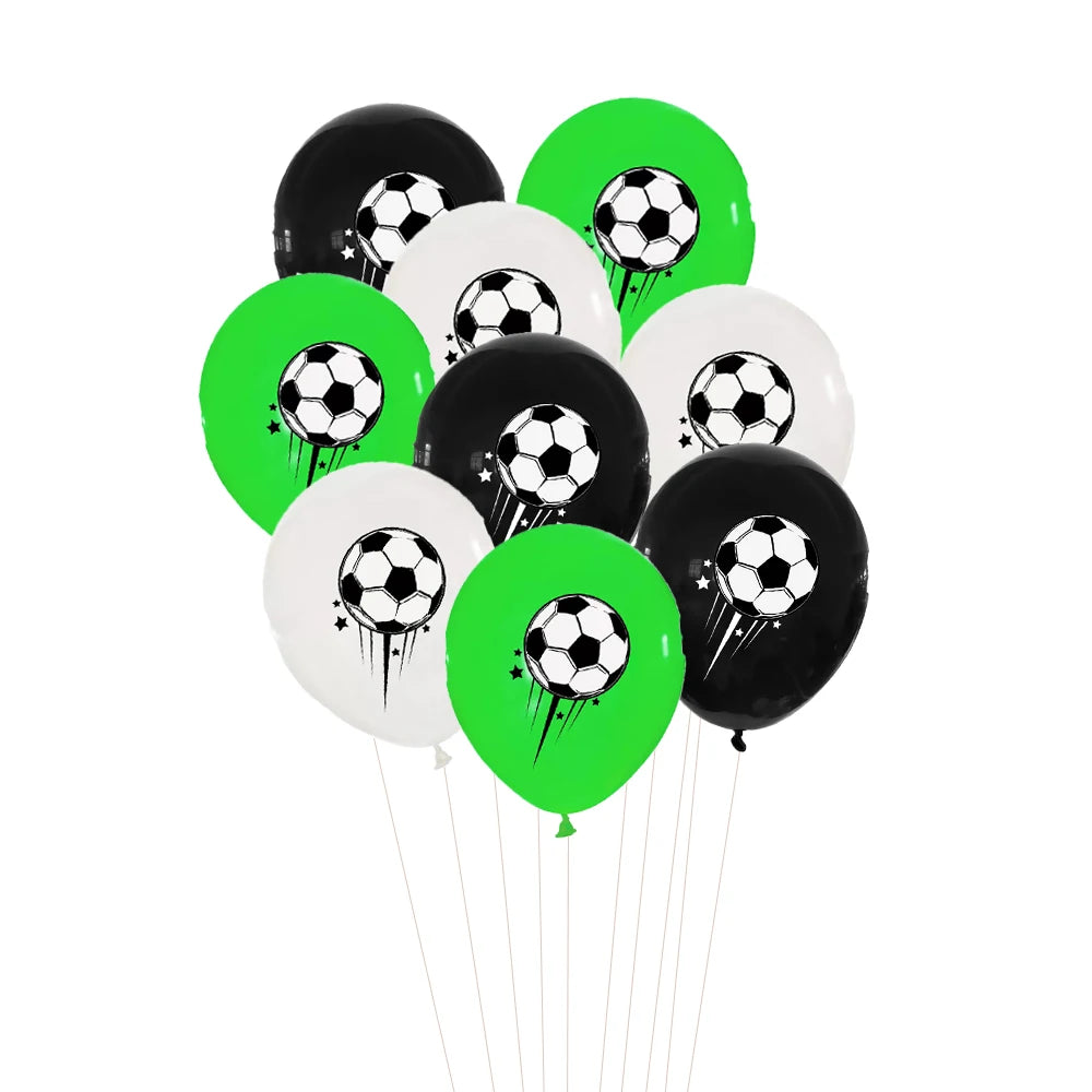 9Pcs 12Inch Football Latex Balloons Football Pitch Decoration Football Theme Birthday Party Decoration Kids