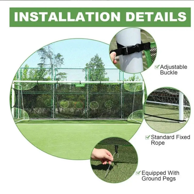 1/3 Hole Football Goal Net Detachable Soccer Balls Shooting Training Net Football Training Equipment Network for Soccer Balls