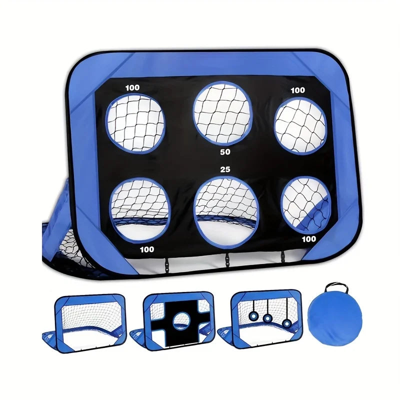 4 Modes Pop up Soccer Goal Net 4 in 1 Foldable Football Goal Indoor Outdoor for Improving Passing and Shooting Accuracy