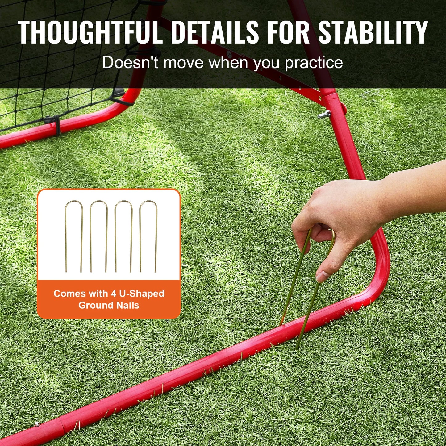 Succebuy Soccer Rebounder Rebound Net Portable Football Training Gifts Adjustable Angles Goal Net Aids & Equipment Easy Set Up