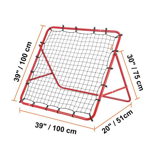 Succebuy Soccer Rebounder Rebound Net Portable Football Training Gifts Adjustable Angles Goal Net Aids & Equipment Easy Set Up